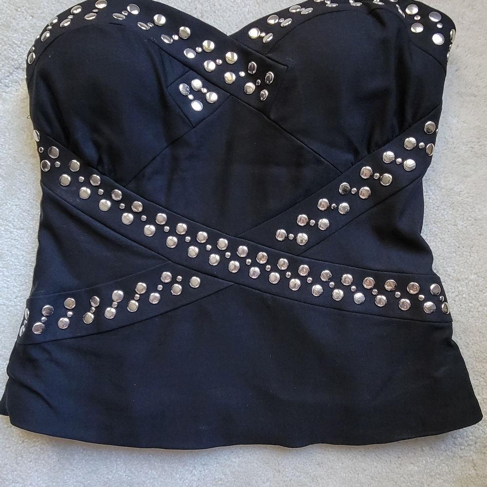 Rampage Black Studded Bustier Size Medium
